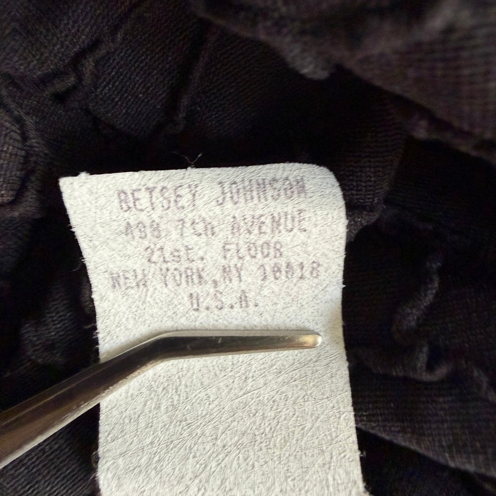 Betsey Johnson Vintage Popcorn Floral Mini Dress Black Nylon Grunge Y2K - Picture 3 of 9